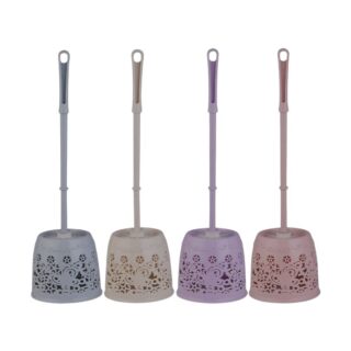 2 Pieces Sleek Toilet Brush with Stand