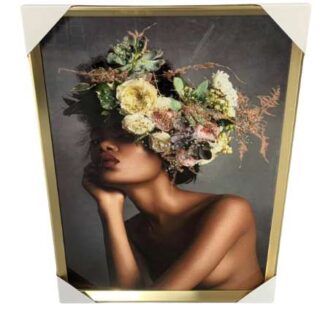 50by70cm African American Floral Crown Lady Art 