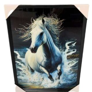 50by70cm White Horse Wall Art 