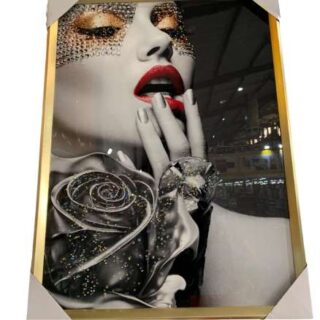 60by83cm Red Lipped White Lady Wall Art