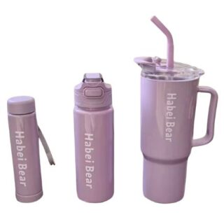 3 Pieces Purple Thermos Cup Travel Flask Mug
