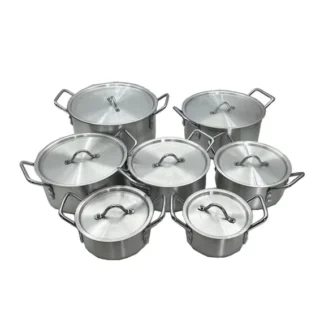 14 Pieces Aluminium Kitchen Cookware Cooking Pot Set with Lids