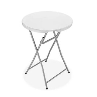 Portable Round Bi-Folding Plastic Cocktail Table