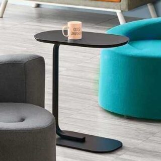 Black L-Shaped Side Table or Mini Study Desk