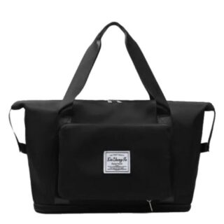 Black Large Capacity Lightweight Waterproof Folding Travel Gym Bag