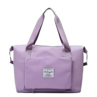 Purple Large Capacity Lightweight Waterproof Folding Travel Gym Bag