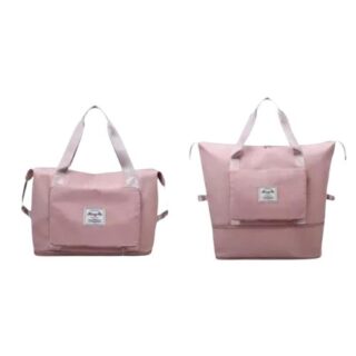 Pink Large Capacity Lightweight Waterproof Folding Travel Gym Bag