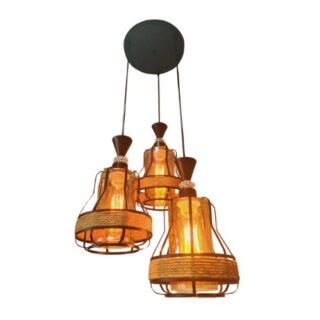 3-Lights Industrial Vulcan Cage Pendant Lamp