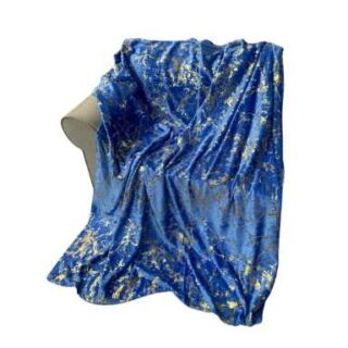 180by200cm Blue and Gold Modern Winter Throw