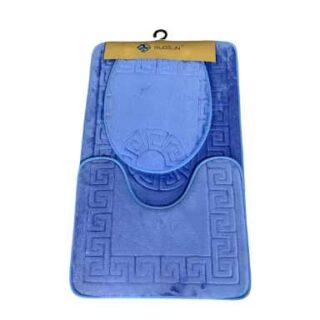 3Pieces Blue Bathroom Mat Set