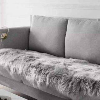 180by60cm Grey Fluffy Fur Seat Cover Mat- High Quality Rug Carpet