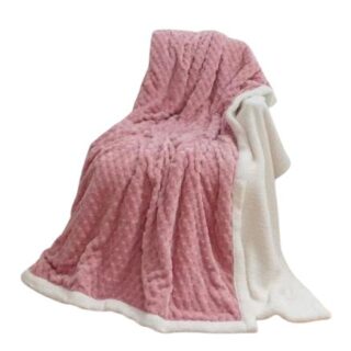  Embossed Sherpa Flannel Blanket Throw Fleece