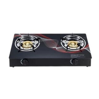 2-Burner Tempered Glass Top Gas Stove