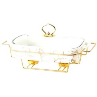  Lavish White and Gold Marble Food Warmers Chafing Dish