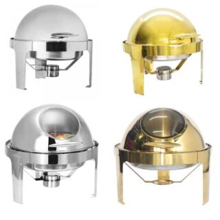 Round Chafing Roll Top Catering Dish with Food Warmer 